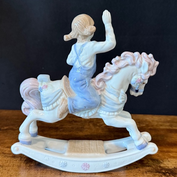 1991 MEICO PAUL SEBASTIAN Girl Riding Rocking Horse Figurine - Picture 8 of 14